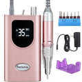Professional Nail Drill, Lumcrissy 35000RPM Professional Nail File Machine, Rechargeable Efile for Acrylic Gel Nails with Ceramic Drill Bits Set& Sanding Bands for Manicure Salon Home Use