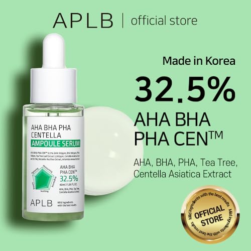 APLB AHA BHA PHA Centella Ampoule Serum | AHA BHA PHA CEN¢â 32.5% 1.35 FL.OZ/Korean Skincare, Exfoliant, Long lasting moisturizing, Revitalize for gentle and improve skin texture