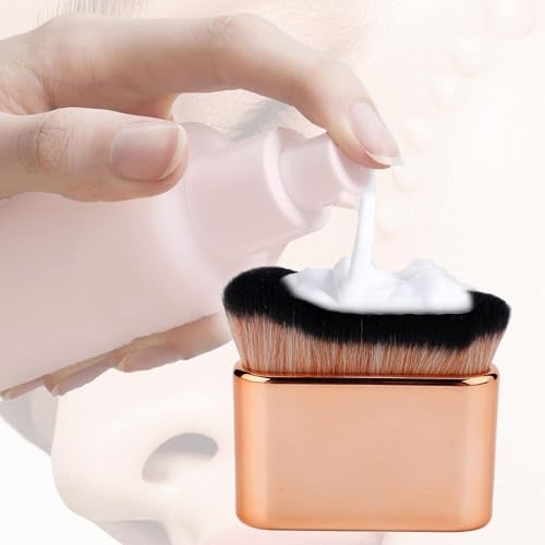 2pcs Extra Large Body Makeup Brush For Self Tanner, Self Tanner Applicator Foundation, Oval Self Tanning Blend Brush Kabuki Brush, Tan Legs Arms Face Body (Rose Gold)