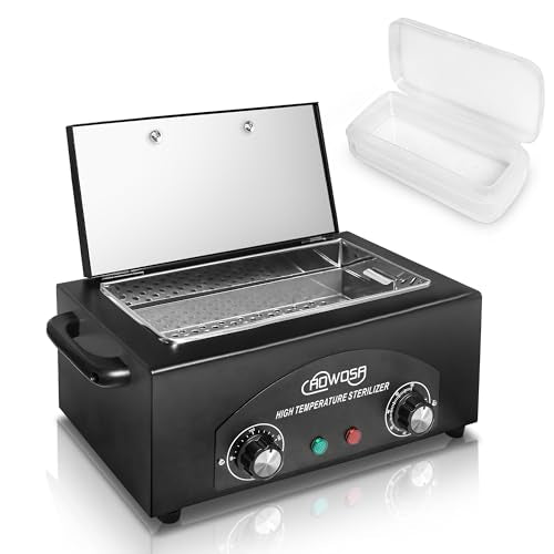 High Temperature Metal Tool Cleaning Box, 2L Dry Heat Cabinet Beauty Hair Nail Metal Tool Cleaning for Manicure Pedicure Barber, with 0-60 Min Timer & 50-220¡É Temp Settings, Plastic Sterilization Tray