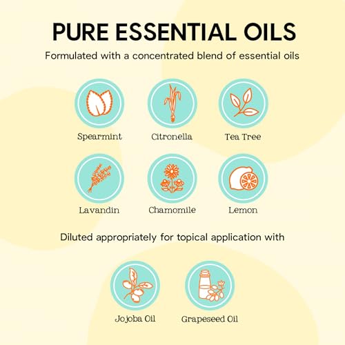 Oilogic Bug Bite Itch Roll-On Essential Oil for Kids - 100% Pure Essential Oils for Soothing Skin - Gentle, Kids-Safe Formula for Toddlers & Children, Indoor & Outdoor Use, 9ml
