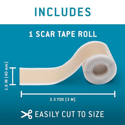 Care Science Silicone Scar Tape 1.6 x 120in 1ct | Scar Tape for Surgical Scars, Keloid, Stretch Marks Removal, C-Section, Burn, Tummy Tuck, Reusable Medical Grade