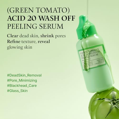 FULLY Green Tomato Acid 20 Exfoliating Wash Off Serum, 21% AHA+BHA+PHA for Dead Skin, Magic Green Potion, Body Exfoliator, for Strawberry Skin, Smooth Texture, Korean Vegan Skincare, 1.69 fl.oz