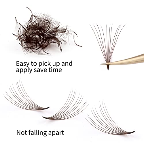 Colored Lash Extensions 10D 1000pcs Premade Fans Eyelash Extensions Brown Lash Fans Volume Mix (7D-16mm)