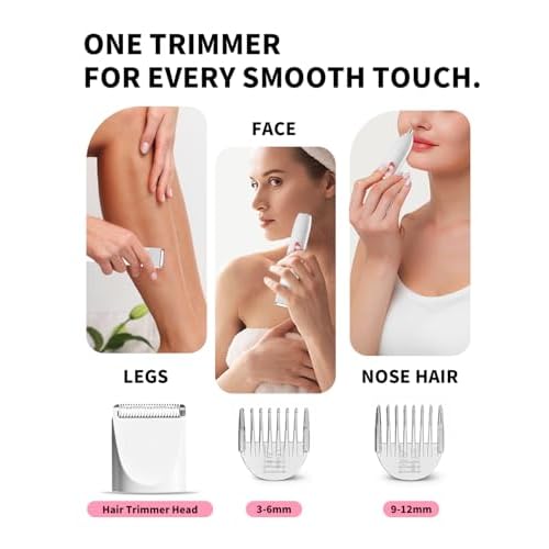 Ufree Bikini Trimmer Electric Razors for Women Dual Head, Pubic Body Hair Trimmer Electric Shaver for Face, Legs, Arm, Rechargeable Lady Shaver Waterproof, Summer Grooming Kit, Gifts for Her