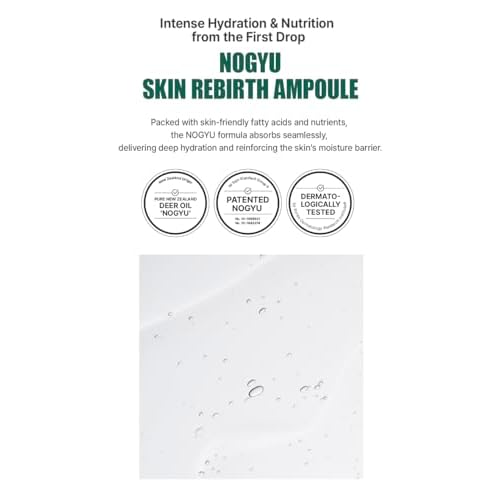 Nogyu Skin Rebirth Ampoule 40 ml / 1.35 fl oz ? Hydrating Face Serum with Deer Fat Oil, Sacha Inchi Oil & Hyaluronic Acid