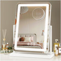 Vanity Mirror with Lights, 18"x14" Hollywood Lighted Makeup Mirror for Tabletop & Bedroom 3 Color Lighting Modes Smart Touch Control 360¡Æ Rotation Detachable