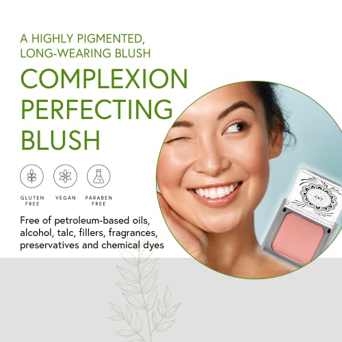 Honeybee Gardens Complexion Perfecting Blush Rendezvous, Soft Rose Natural & Glowy Finish Powder Blush for Cheeks, Highly Pigmented Long Lasting Blush, Vegan & Gluten-Free Face Makeup, 8.5g