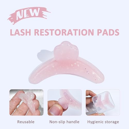 PERMANIA Lash Revise Pad, Eyelash Fix Shields Reusable Lash Separator Palette Silicone Plate Lash Lift Tool (Pink)