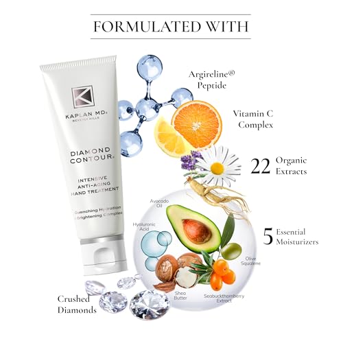KAPLAN MD Diamond Contour Intensive Anti-Aging Hand Treatment, Quenching Hydration + Brightening Complex, 3.4 fl oz / 100ml