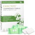 Disposable Face Towel Thicken 50 Pack Compressed Towel Tablets Reusable, Mini Disposable Facial Washcloths Compact Individually Wrapped Clean Towels for Travel Camping Beauty Home Gym (Green)