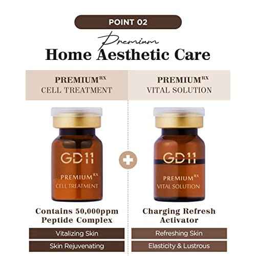 GD11 Premium Rx Cell Exosome Treatment | Premium Home Aesthetic Skin Care Set for Skin Regeneration Serum | Anti-Wrinkle and Anti-Aging Face Ampoule for Elasticity Care, 3 Pairs (0.1oz. + 0.2 fl.oz.)