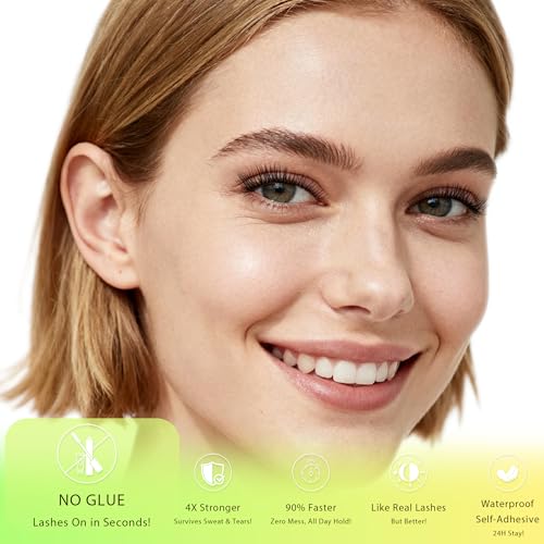 POP PRESS 8-10mm Petit 2-in-1 Self-Adhesive 1-Minute Lash Clusters Kit, Natural Wispy Subtle Volume, Pre-Glued Press-On, Includes Tweezers, All-Day No-Fall, Ideal for Everyday Runs