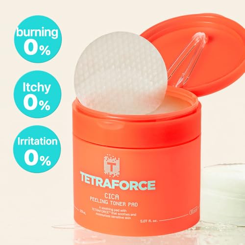 Elishacoy | TETRAFORCE Cica Peeling Toner Pads, Gentle Exfoliating & Calming Toner with Cica, Daily Skin Smoothing & Hydration, Vegan & Dermatologist Tested, 150 mL