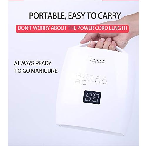 N - A Nail Dryer, Rechargeable, Cordless, 54W UV LED, Professional Polish Nail Light, Double Light Source, for Home and Salon