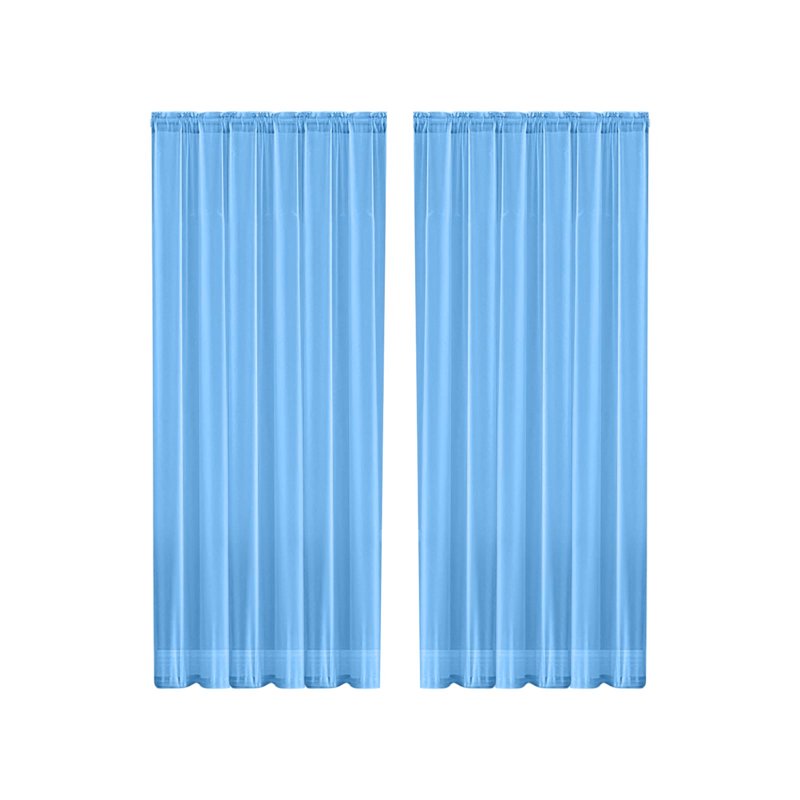 Semi-Sheer Polyester Curtain Panel with Rod Pocket - Light Filtering for Living Room & Bedroom