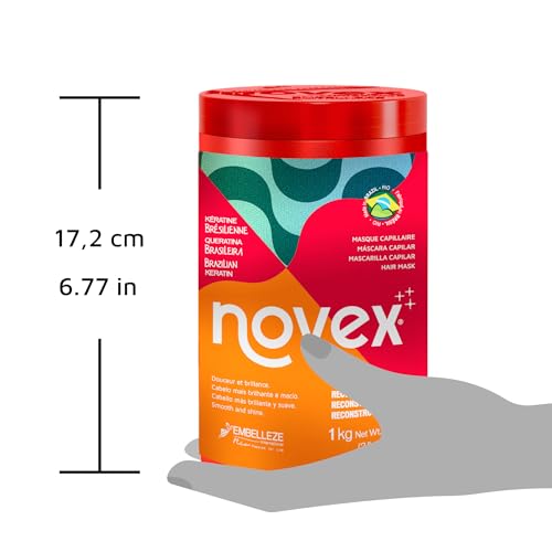 Novex Brazilian Keratin Deep Conditioning Mask, 35.3 oz - Reconstructive Keratin, Frizz control & Damage Repair