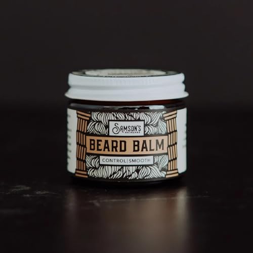 SAMSON'S HAIRCARE Beard Balm, Oil and Wax based, Softening, Taming, Nourishing, Essetial Oil Scent, 2 oz.