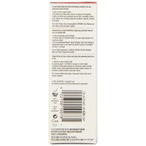 CoverGirl Outlast All Day Two Step Lipcolor, Canyon 626, 0.13 Ounce