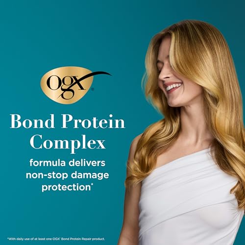 OGX Repair & Protect Bond Protein Repair Conditioner, Lightweight Conditioner Targets Damaged Areas of Hair, Formulated without Parabens, Sulfate-Free Surfactants, 13 fl. oz, (Pack of 2)
