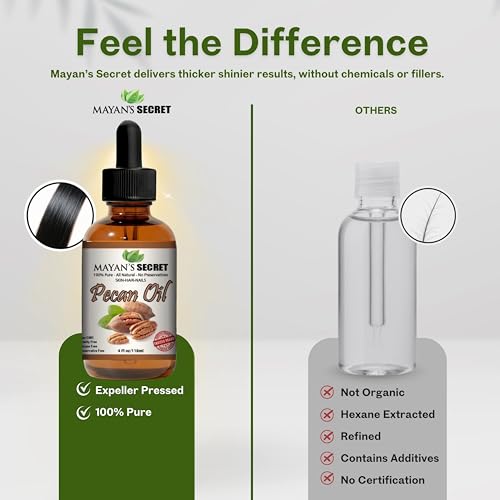 Mayan's Secret Pecan Oil - Face Oil for Women Anti Aging - Best Use for Skin Tightening, Wrinkle Prevention, and Rejuvenating Skin Cells - Protected in Amber Glass Bottle with Dropper - 4 oz
