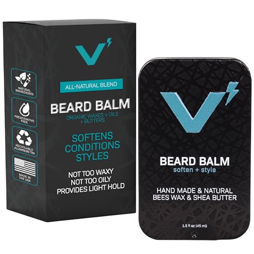VOLT Grooming Beard Balm for Men, Organic Oils, Bees Wax, Mango & Shea Butter, Beard Care Moisturizer Leave in Conditioner for Beards, Natural Ingredients, Softens & Styles, Outback Scent, 1.5 Oz