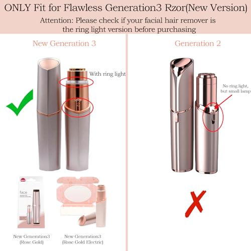 Finishing Touch Flawless Facial Hair Remover, Generation 3 Replacement Heads with 18 Karat Gold-Plated Head, 3 Pack