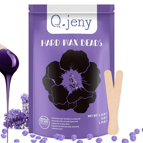 Wax Beads, Hard Wax Beads for Hair Removal Sensitive Skin with Lavender Formula, 2.5lb Waxing Beads for Women Men, Brazilian Bikini, Face, Arms, Chest, Back, Legs, Eyebrows, Underarms