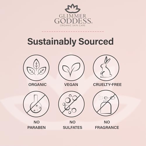 GLIMMER GODDESS Organic Whipped Body Butter for Women - Moisturizer Cream with Shea & Cocoa Butter, Almonds & Coconut Oil - Citrus Basil, 8oz