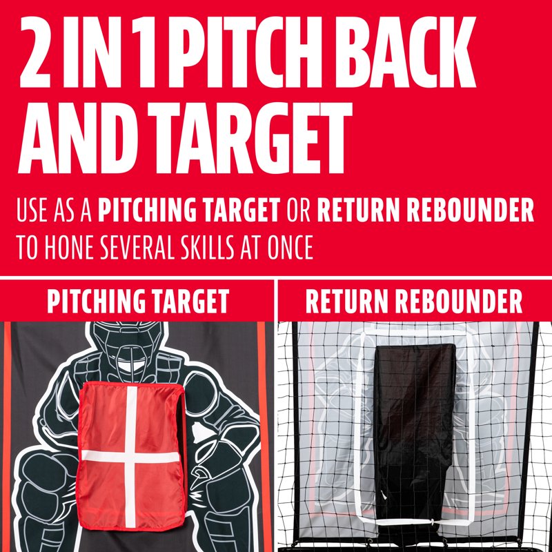 Baseball Rebounder and Pitching Target Net - 61 x 44 Inches for Kids Training