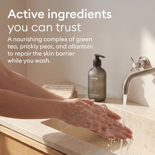 Vove Hand Soap Refills 3-Pack, Mandarin, Geranium & Cedarwood, Powder-to-Gel Hand Wash with Aloe Vera & Cactus Extract, Plant-Based Formula, Moisturizing Allantoin, Plastic-Free Compostable Packaging