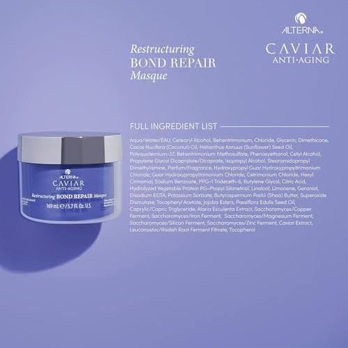 Alterna Caviar Anti-Aging Restructuring Bond Repair Masque, 5.7 Ounce | Strengthens & Protects Damaged Hair , 5.68 Fl Oz (Pack of 1)