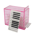 5 Layer Makeup Organizer Storage Box Clear Eyelash Storage Box Eyelashes Grafting Eyelash Extension Tool (Pink)