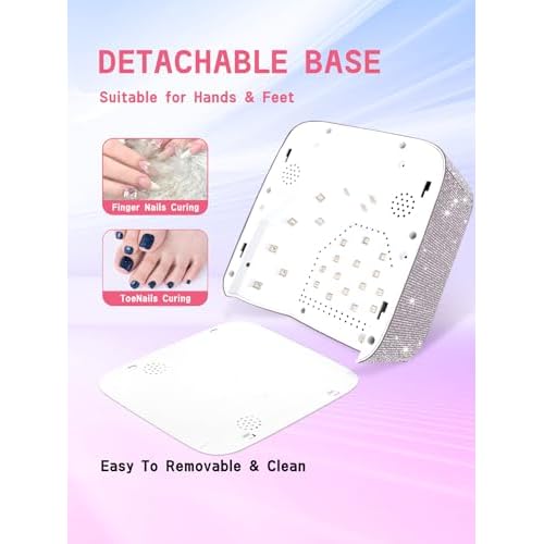 Hongfa Cordless Gel Nail Lamp, Rechargeable UV LED Nail Dryer for Gel Polish with LCD Display, Auto Sensor and 5 Timer Settings Professional Gel Curing Light for All Gel Nail Polish, Manicure Tools