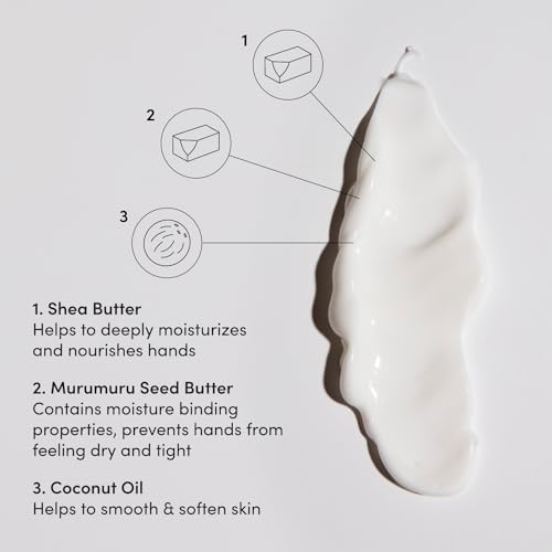 OUAI Hand Cream - Thick, Creamy Balm with Coconut Oil, Murumuru Butter and Shea Butter - Hydrating Moisturizer for Soft Hands - Use Daily to Deeply Nourish Skin (3 Oz) (Pack of 2)