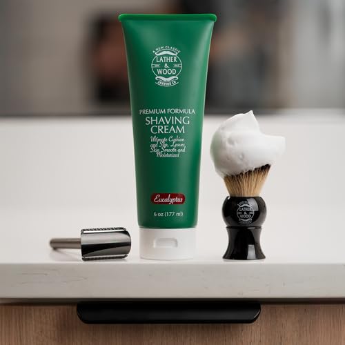 Mens Eucalyptus Shaving Cream ? Cool, Refreshing Lather That Stops Razor Burn Cold ? Premium Barbershop Quality Formula with Natural Ingredients, Smooth & Irritation-Free Shaves in Every Tube (6oz)