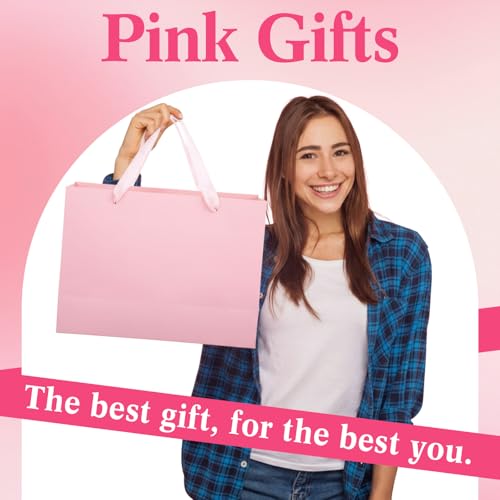 42 Pcs Bridesmaid Proposal Gifts Pink Gifts Set of 6 Include Cosmetic Bags Tumbler Hair Ties Cooling Towels Yoga Socks Resistance Bands and Gift Bags for Bridal Shower Bachelorette Party