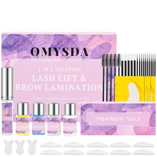 Lash Lift Kit Brow Lamination Kit 2 in 1 Solution, Professional Eyebrow and Eyelash Perm Kit, 6-8 Weeks Long Lasting for Professional and DIY Use
