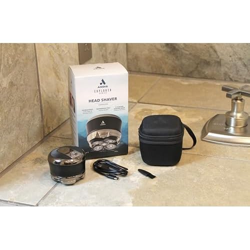 Andis 562927 Head Shaver for Skull, Waterproof Wet/Dry Rotary Shaver, 5 Floating Shaving Head, Handheld, Black