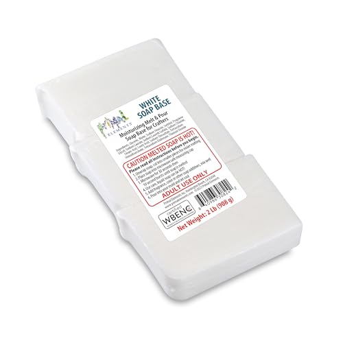 Primal Elements White Soap Base - Moisturizing Melt and Pour Glycerin Soap Base for Crafting and Soap Making, Easy to Cut, Unscented - 2 Pound