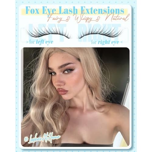 Fox Eye Lash Clusters J-Curly Individuals Eyelash Extension Wet Look Fairy Lash Spikes Cat Eye Lash Extensions Pre-Mapped Natural Eyelash Clusters 144 Pcs 10-15MM Wispy Cluster Lashs