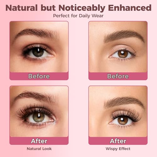 DIY Lash Clusters Kit, 240PCS 30D+40D Mixed Lengths 10?16mm, Natural Wispy Fluffy Look, 2-in-1 Bond&Seal+Precision Tweezer, Lashes Extension Kit (0.07D, 10-16mm, Individual Lashes Kit)