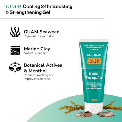 Guam Cooling Anti-Cellulite Cream for Thighs & Legs ? Skin Firming Gel with Menthol & Seaweed ? Natural Water Retention & Cellulite Treatment (8.4 Oz)