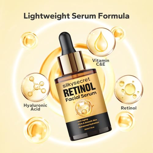 Retinol Serum for Face (1 Fl OZ), 2% Retinol + Vitamins C&E, Aging Facial Serum for Men & Women, Smooths Fine Lines, Resurfacing Potent Anti-Aging, Skincare Essential