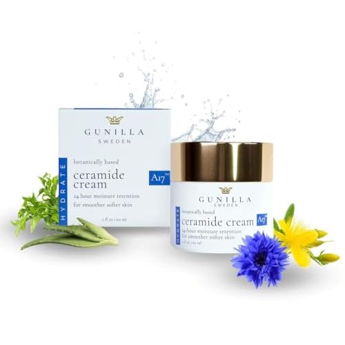 GUNILLA Ceramide Cream A17 ? Spa-Grade Moisturizer with 17 Plant-Based Actives. For All Skin Types, Especially Dry or Sensitive. Fragrance-Free. Vegan. (2 oz)