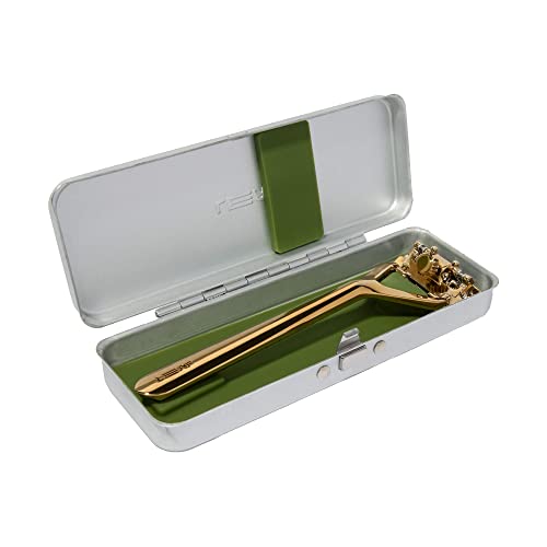 Leaf Shave | The Leaf Razor Case, Silver - Portable Aluminium and Silicone Travel Case