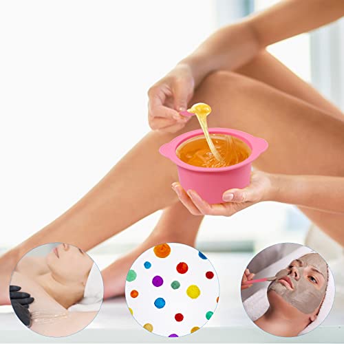 2Pcs Wax Pot Liner,Silicone Wax Warmer Liner with 2 Pcs Wax Sticks, Non-Stick Wax Pot Silicone Bowl Replacement,Reusable Wax Melt Liners Wax Warmer Liner Bowl for Hair Removal