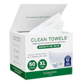 Clean Skin Club Clean Towels¢ç XL Sensitive Skin | Ultra-Soft Disposable Face Towels Infused with Aloe & Glycerin | Dermatologist-Approved Towels for Sensitive Skin, Makeup Remover Dry Wipes, 50 count