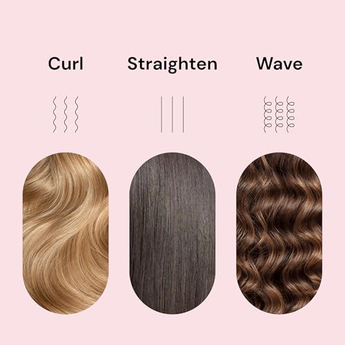 L'ANGE HAIR Le Duo Standard 360¡Æ Airflow 2 in 1 Straightener and Curler | 1 Inch Curling Wand & Titanium Flat Iron with 5.3" Plates | Hair Straightener & Curler for Short to Medium Hair (Black)