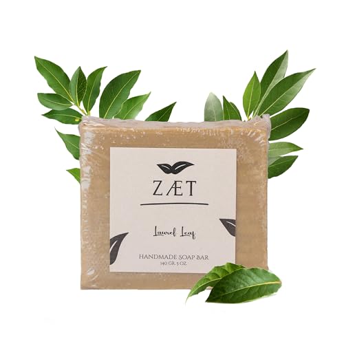 Zaet Laurel Leaf Handmade Soap Bar for Face and Body ? Unscented, 5 oz (Pack of 4) ? Natural Skin Cleansing & Hydration ? For All Skin Types ? Made with Coconut, Laurel & Olive Oils